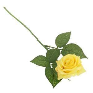 1pc Yellow Artificial Single Stem Rose Flower Plant Wedding Party Vase ...