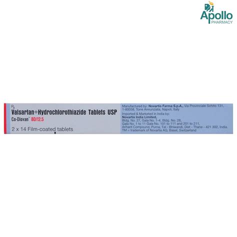 CODIOVAN 80/12.5MG TABLET Price, Uses, Side Effects, Composition ...
