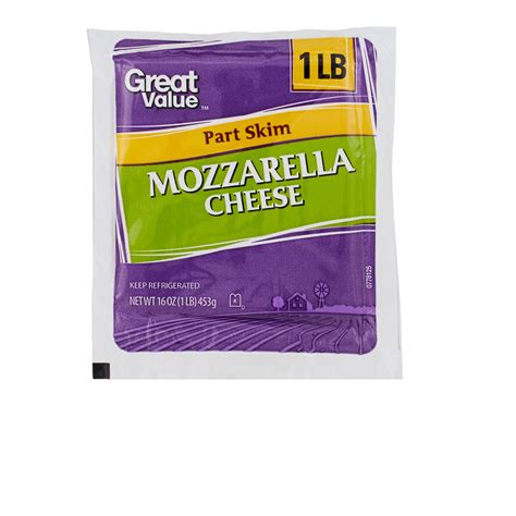 Great Value Part Skim Mozzarella Cheese, 1 lb – Walmart Inventory ...