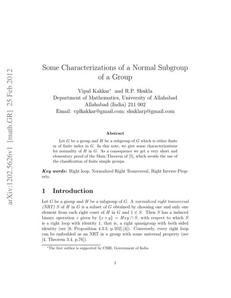 Image result for Normal Subgroup PDF