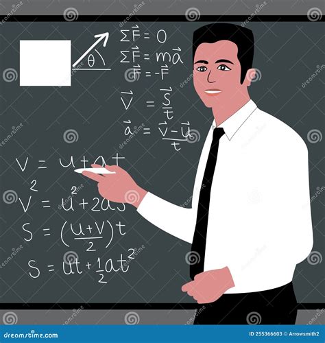 The Teacher Of University Standing In Front Of A Blackboard With ...
