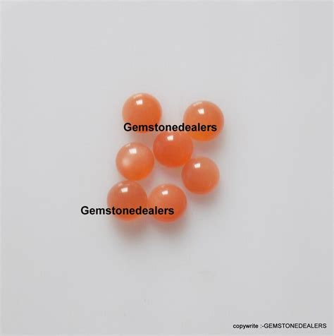 Buy 5MM Natural ORANGE MOONSTONE Round 5mm Cabochon Round Online in ...