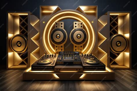 A tiny club outfitted with a dj setup | Premium AI-generated image
