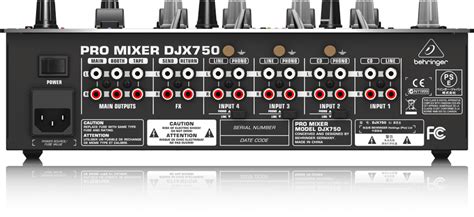 Specificaties van Behringer DJX750 Pro Mixer 5-Kanal DJ Mixer - Tweakers