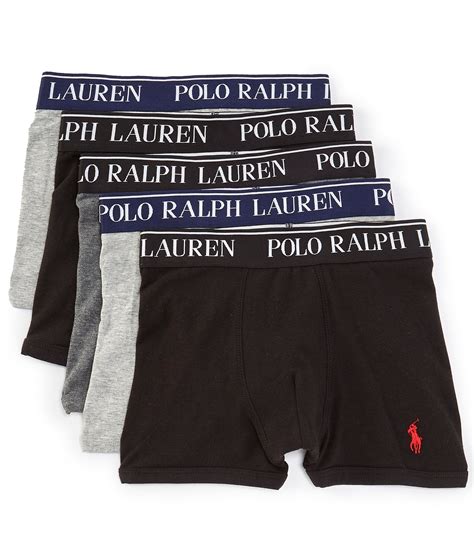 Polo Ralph Lauren Big Boys 8-16 Cotton Stretch Boxer Brief 5-Pack ...