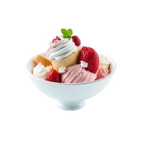 Ice cream on bowl on transparent background, photography, ice cream ...