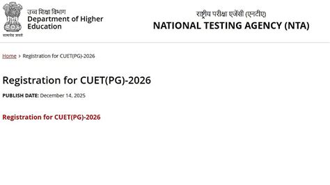 CUET PG 2026 Registration Closes Tomorrow At exams.nta.nic.in; Check ...