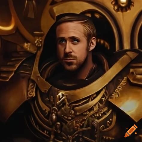 Fan art of Ryan Gosling as Emperor of Mankind on Craiyon