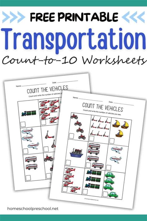 Transportation Counting Worksheet 的图像结果
