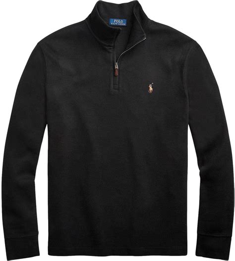 Polo Ralph Lauren Mens Classic Estate-Rib Quarter-Zip Pullover Sweater ...