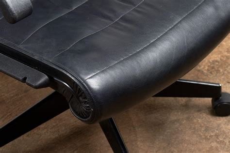 Black Leather Desk Chair by Richard Sapper for Knoll Inc/Knoll Intl ...