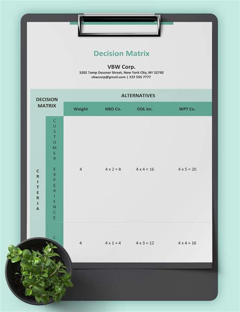 Decision Matrix Template - Download in Word, Google Docs | Template.net