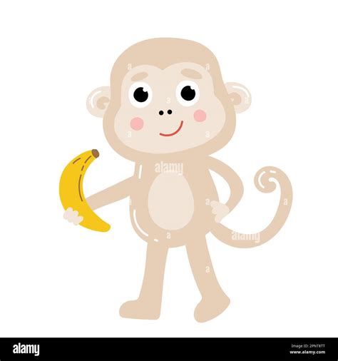 Two Cartoon Monkeys With Bananas