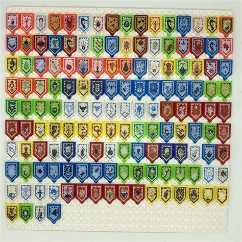 I collected all the Nexo Knights’ translucent pentagonal shields! : r/lego