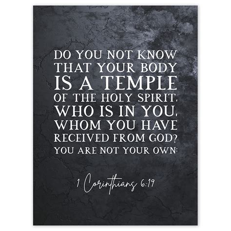 1 Corinthians 6:19 Your Body is a Temple of the Holy Spirit Christian ...