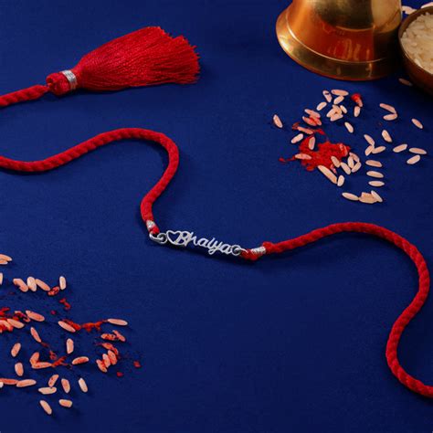 Bhai's Pride Rhodium-Plated Sterling Silver Thread Rakhi For Him – Zavya