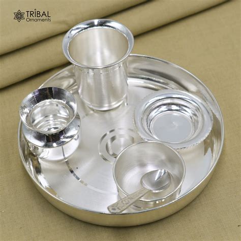 925 pure silver dinner set tray, plate, bowl, | TRIBAL ORNAMENTS