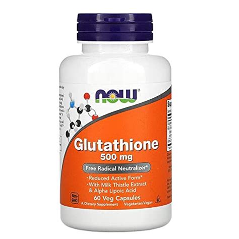 Now Foods Glutathione Cellular Antioxidant 500 Mg 60 Vegetarian ...