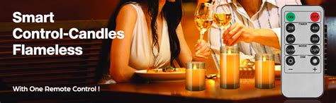 Buy LTETTES Real Wax LED Glass Pillar Flameless Candles | Faux Dancing ...