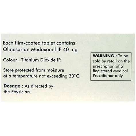 Olmat-40 Tablet 10's Price, Uses, Side Effects, Composition - Apollo ...
