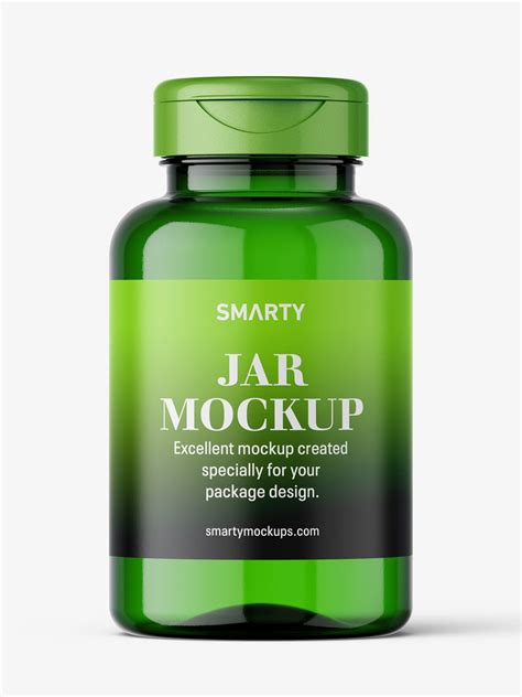 Frosted Green Jar Mockup Psd