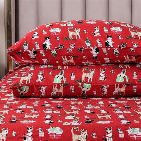 Mocassi Ultra Soft 4-Piece Sheet Set - Holiday Christmas Flannel Sheets ...