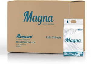 Magna Adult Diaper 120 Pcs, Waist Size 38”- 50” Adult Diapers - L - Buy ...