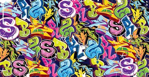 Colorful graffiti wall art background street art hip-hop urban vector ...