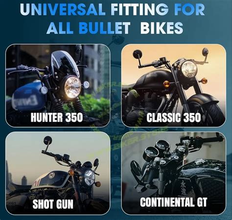 Royal Enfield Bar End Chrome Mirror Premium Chrome Bar-End Mirrors for ...