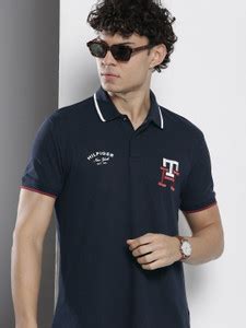 TOMMY HILFIGER Graphic Print Men Polo Neck Navy Blue T-Shirt - Buy ...
