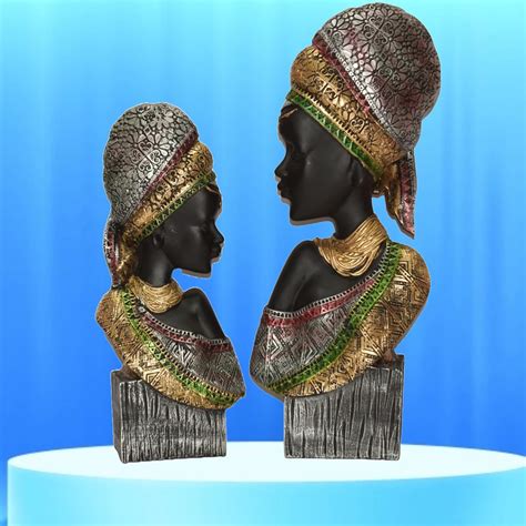 Buy VTS African Lady Pair Statue, Blending Charm and Positive Energy ...
