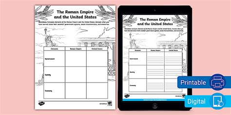 Similarities Between Rome and America Comparison Worksheet