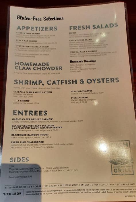 Menu at Fish City Grill restaurant, Waxahachie
