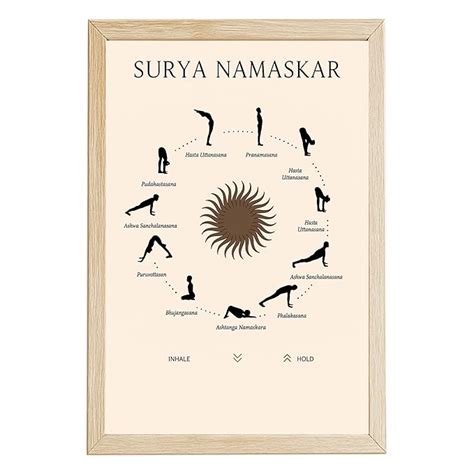 MIRA MEST Yoga & Meditation Wall Art Set | Surya Namaskar 12 Poses ...