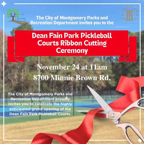 Ribbon-Cutting Ceremony for New Pickleball Courts at Dean Fain Park ...