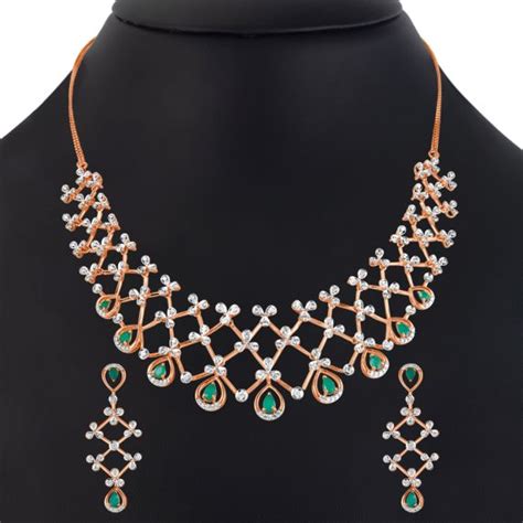 Buy Alluring 14KT Rose Gold Astra Jewellery Set Online | ORRA