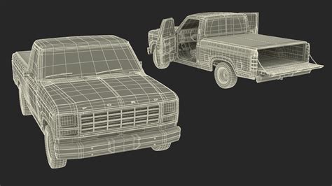 Ford F Series Ranger 1980 Pickup Truck Red Rigged 3D model | 3D Molier ...
