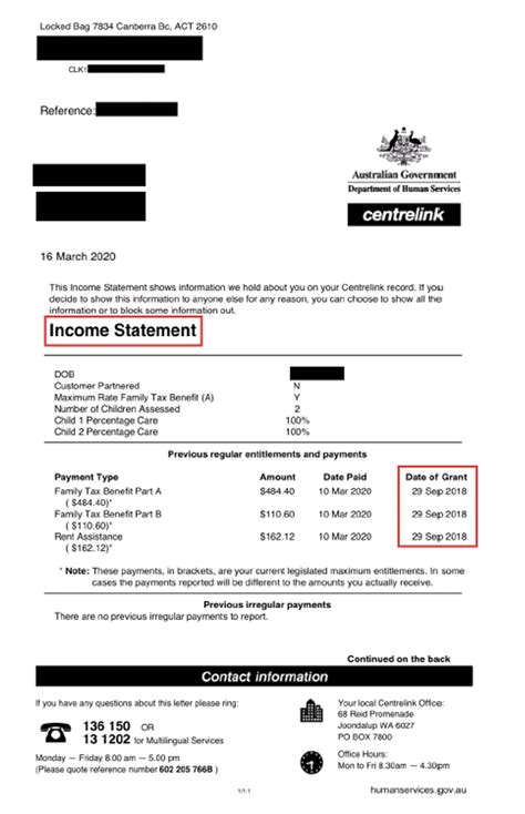 Centrelink Evidence Examples — Walters & Co Realty