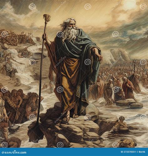 Exodus of the Bible, Moses Crossing the Red Sea with the Israelites ...