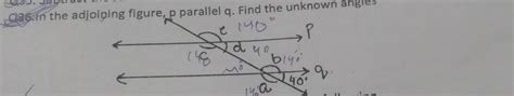 das in the adjoining figure, p parallel q. Find the unknown angles p ...
