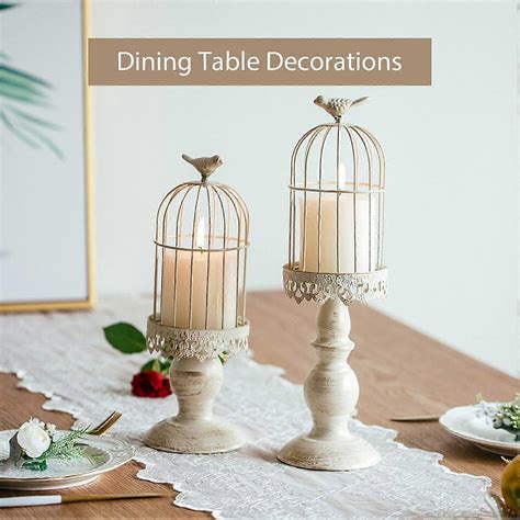 Vintage Bird Cage Candlestick, Decorative Candlesticks for Wedding ...