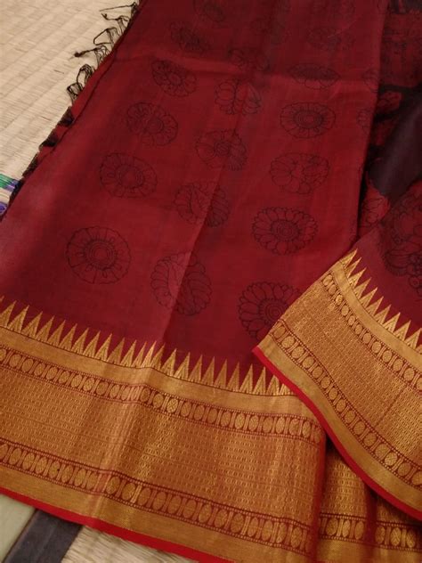 Pure Silk Pen Kalamkari - Black & Red – tantuparv