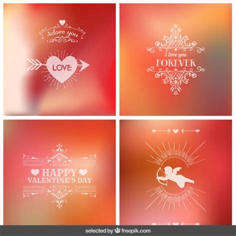 Collection of blurry backgrounds for valentine | Free Vector