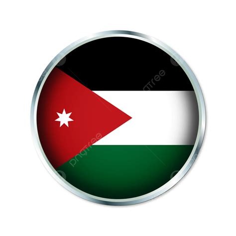 Jordan Round Flag With Transparent Background Vector, Jordan, Jordan ...