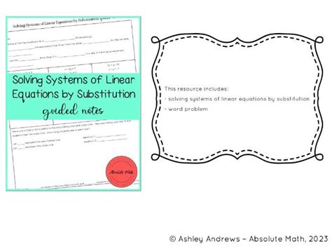 Image result for Solving Systems by Substitution Notes