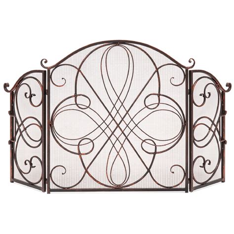 Buy Best Choice Products 3-Panel 55 x 33 Inch Wrought Iron Fireplace ...