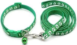 Buy YellowCult Dog/Cat Collar Leash Set with Adjustable Soft Nylon Paw ...