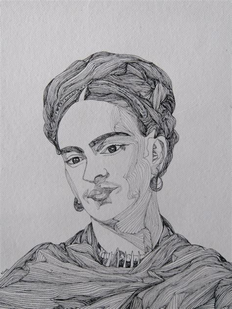 Buy Abstract Art: Zentangle portrait of Frida Kahlo Painting at Lowest ...