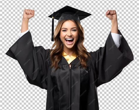 Premium PSD | Happy woman graduation isolated on transparent background