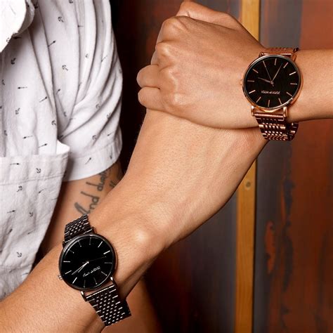 Joker & Witch RoseGold & Black Couple Watch Gift Set Online